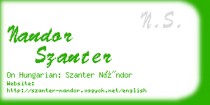 nandor szanter business card